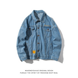 Men Denim Jacket Casual Long-Sleeved Cotton Jacket Men's Denim Autumn