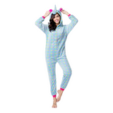 Hoodies Blankets Cartoon One-Piece Pajama Flannel Unicorn