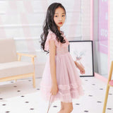 Girl Dress Summer Sleeveless Lacy Lotus Leaf Lace Dress