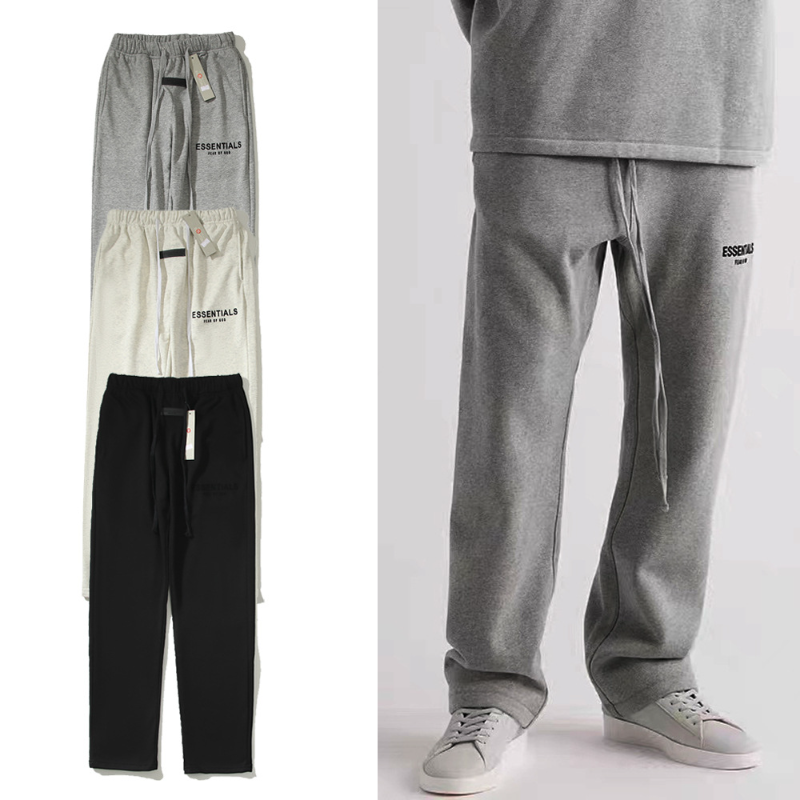 Kanye West Sunday Service Pant Fog Double Line Straight Loose Flocked Printed