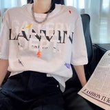 Gallery Dept Gallery DEP Color Splash-Ink Letter Short Sleeve Loose Couple T-shirt Men's Fashion