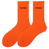 V Lone Socks Letter Large V Orange Socks Men's Skateboard Sports Hip-Hop