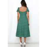 Milkmaid Vintage Dress Summer Printed Short Sleeve Midi Summer Dresses