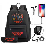 Stranger Things Hellfire Club Backpack USB Charging Backpack Student