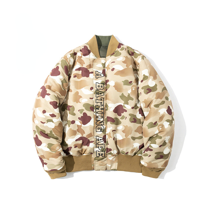 Bape Military Jacket Shark Camouflage Zipper Jacket Coat