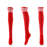 Winter Thick Knit Thigh High Socks Long Stockings Boot Knee Socks Long Women's Socks Striped High Cotton Socks