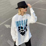 Mens Fall Outfits Paisley Love Cow Puff Print Long Sleeve T-shirt Men and Women Autumn Couple's Tops