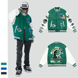 Bone Varsity Jacket Retro Coat Jacket Baseball Uniform