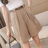 Women's Cargo Shorts Women's Summer Suit Cropped Pants High Waist Loose Wide Leg Pants