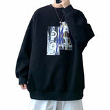 Men Sweatshirts round Neck Sweater Men's Spring and Autumn Long Sleeve Baggy Coat