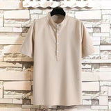 Men Hawaii Shirts Men's Solid Color Short Sleeve Shirt Casual