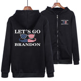 Let'S Go Brandon Hoodie English Letter Pattern Men And Women Hooded Zipper Sweatshirt