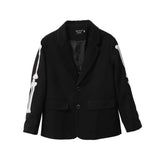 Men's Casual Suit Man Blzer Dark Skeleton Printed Blazer Men's Loose Lapels Jacket Small Suit