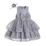 Toddler Girls Sequin Gown Dress Lace Mesh Princess Dress Bow Wedding Dress Flower Girl Dress