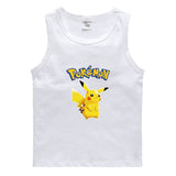 Children Pokemon Pikachu T Shirt Cotton Leisure Sweat Absorption Solid Color