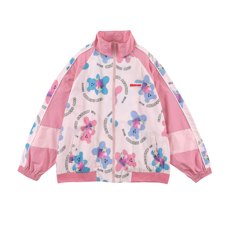 The Bears Varsity Jacket Autumn Bear Jacket Men's Stand Collar Loose Preppy Style Couple Coat