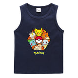 Children Pokemon Pikachu T Shirt Cotton Leisure Sports Sweat-Absorbent