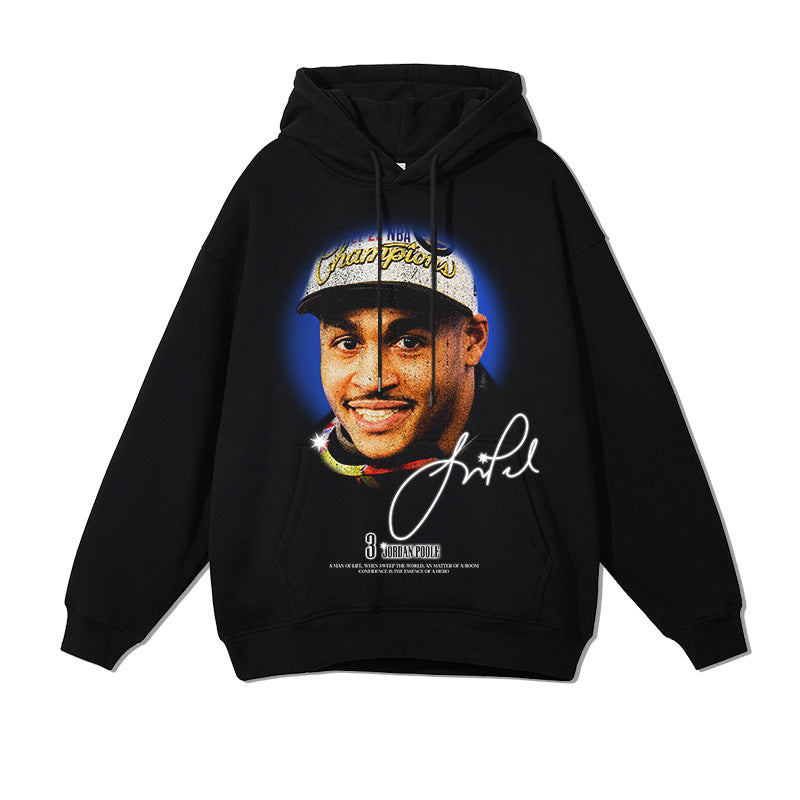 Jordan Poole Shirt Jordan Poole Hooded Sweater Pure Cotton Men and Women
