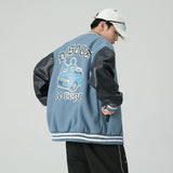 Brown Varsity Jacket Casual Baseball Jacket Vintage Flight Jacket Loose Top