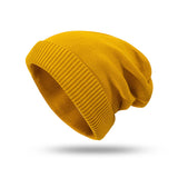 Toboggan Hat Cap Men's and Women's Autumn and Winter Keep Warm Pure Color Knitted Wool