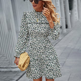 Emery Rose Dresses Printed Dress Autumn and Winter Long Sleeve Skirt