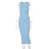 Victoria Beckham Dresses Women's Summer Fashion Casual Knitted Sleeveless round Neck Dress