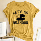 Let's Go Brandon T Shirt Letter Print Short-Sleeve T-shirt for Women