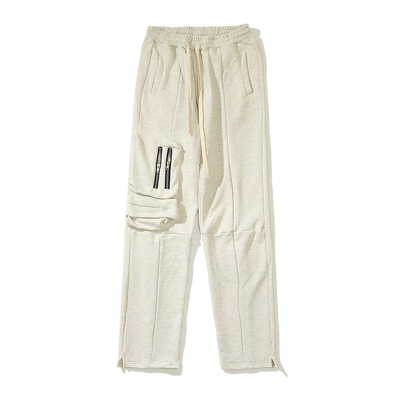 Kanye West Sunday Service Pant Stitching Zipper Dungarees Terry Trousers Couple