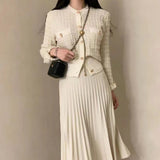 Preppy Aesthetic Sweater Autumn Crew Neck Sweater Coat Women's Top