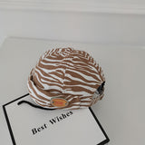 Beanies Banma Pattern Hat Female Spring and Summer Leather Tag Melon Skin Beret Male