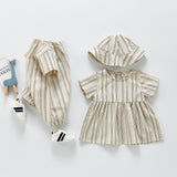 Summer Rompers Striped Romper Dress Hat