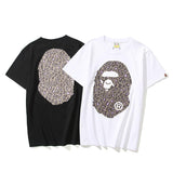 Shark Print T Shirt Summer Camouflage Leopard Print Casual Plus Size Short Sleeve T-Shirt