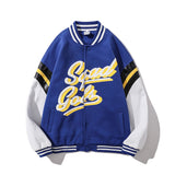 Mens Fall Fall/Winter Male Letter Embroidered PU Leather Sleeve Color Matching Baseball Jacket Sports Jacket