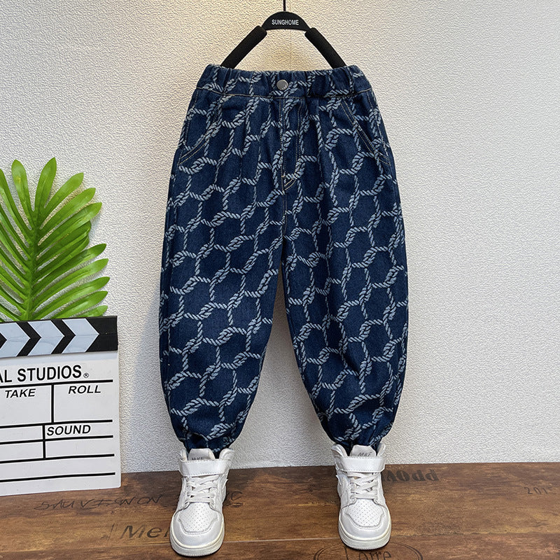Toddler Boys Pants Boys' Spring and Autumn Loose Casual Jeans