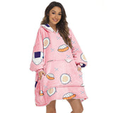 Hoodies Blankets Hooded Sweater Lazy Blanket plus Velvet Thickened