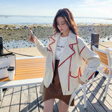 Cute Leather Jacket Spring Suit PU Leather Jacket for Women