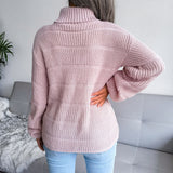 The Rock Turtleneck Autumn and Winter Turtleneck Long Sleeve Hollowed Leisure Bottoming Knitted Sweater