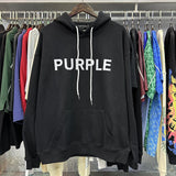 Purple Brand Hoodie Letter Print Loose Casual Hoodie Sweater