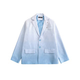 Men's Casual Suit Man Blzer Gradient Tie-Dye Blazer Men's Loose Lapels Jacket Casual Small Suit