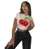 Music Festivals Rave Outfits Girls Tops Summer Women's Fashion round Neck Short Sleeves T-shirt