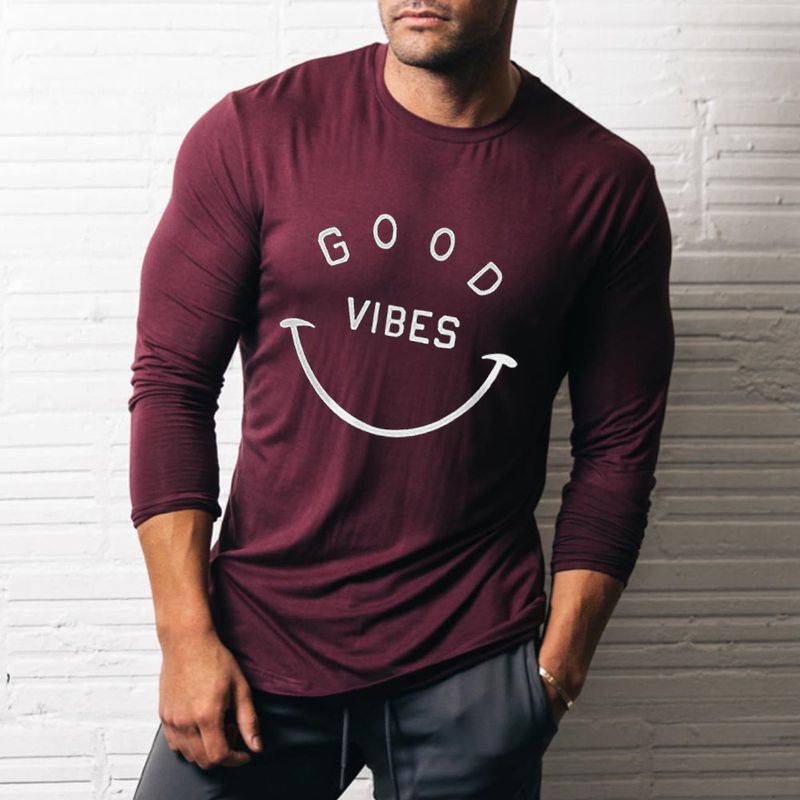 Rave Outfits Men Long Sleeve Shirt Fashion Print Loose Casual Top