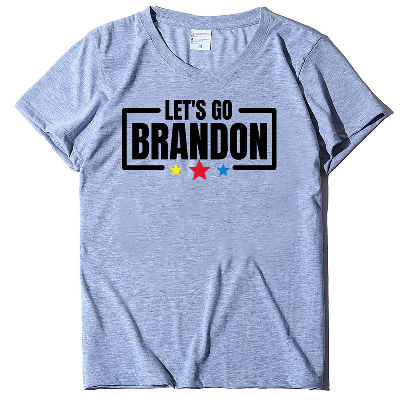 Let's Go Brandon T Shirt Letter Print Short-Sleeve T-shirt Women's Top