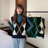 Preppy Aesthetic Sweater Spring and Autumn Knitted Sweater Vest
