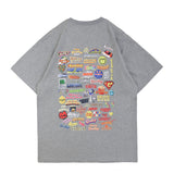 Oversized 90S T Shirt Spring and Summer Back Graffiti Pattern Casual Loose Short Sleeves T-shirt