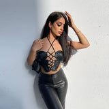 Music Festivals Rave Outfits Girls Tops Winter Sexy Backless Slim Fit Vest