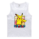 Children Pokemon Pikachu T Shirt Cotton Leisure Sports Sweat-Absorbent Vest