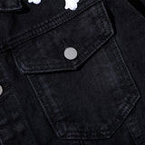 Men Denim Coat Jean Jackets Cross Patch Denim Jacket Men's Dark Polo Collar Jacket Denim Jacket
