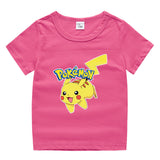 Children Pokemon Pikachu T Shirt Cotton Short Sleeve round Neck T-shirt Casual Sports