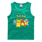 Children Pokemon Pikachu T Shirt Cotton Leisure Sweat Absorbing Sports Vest