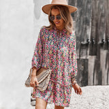 Emery Rose Dresses Autumn and Winter Printing Dress Long Sleeve Casual Vacation Style